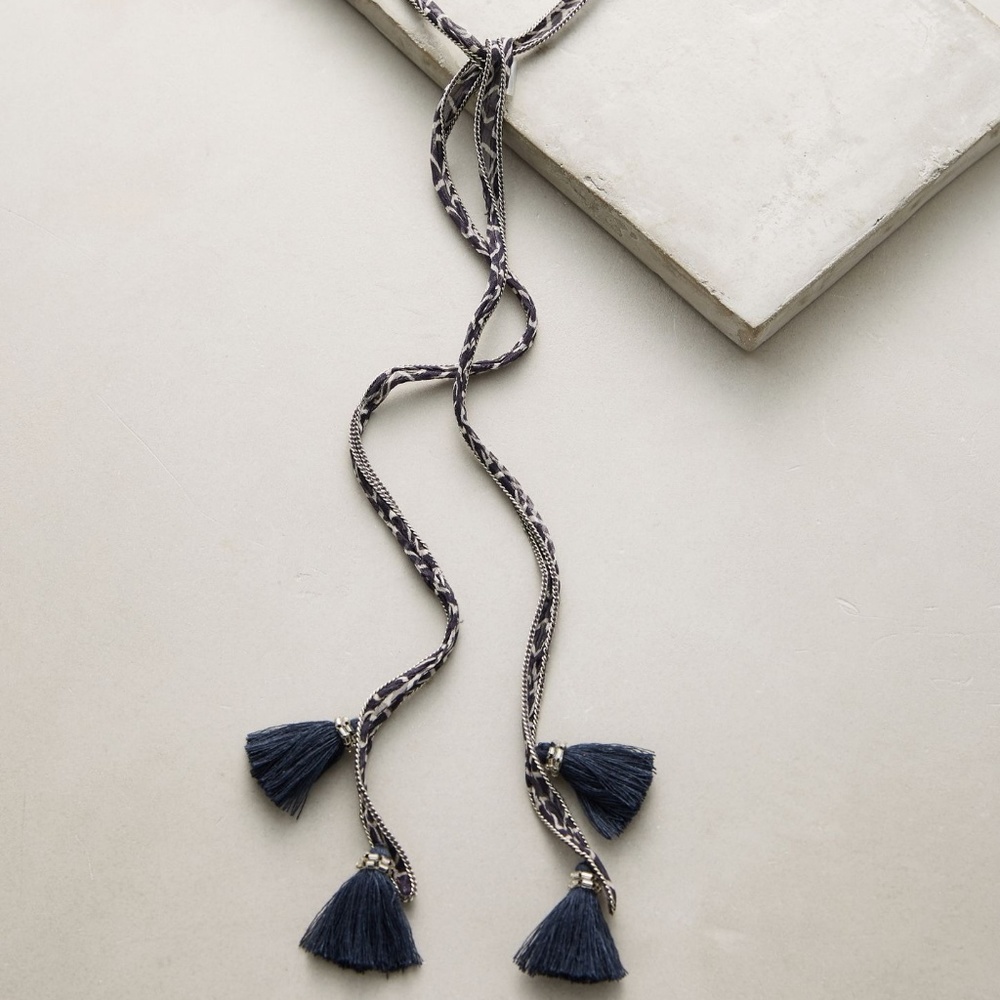 Chan Luu Ebony Tassel Wrap Necklace Anthro New